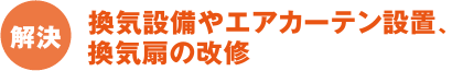換気設備やエアカーテン設置、換気扇の改修