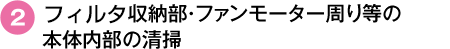 セル収納部・ファンモータ回り等の本体内部の清掃