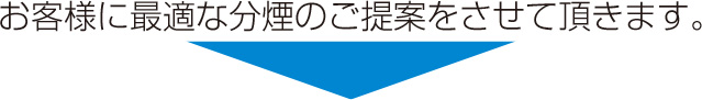 お客様に最適な分煙のご提案をさせて頂きます